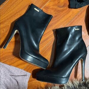 Bakers Black Platform Ankle Bootie with Stiletto Heel
